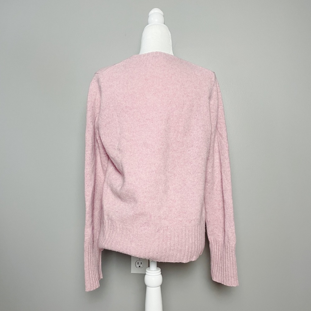 J. Crew Knit Crewneck Wool Pink Heather Sweater - Picture 3 of 6